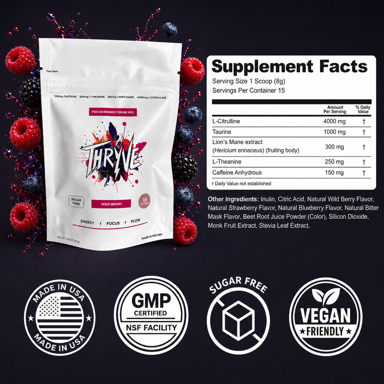 Wild Berry Pre Workout - 25 Servings