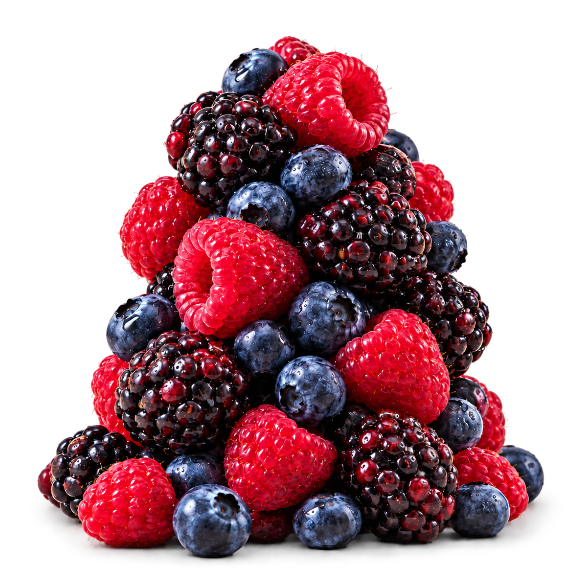 Raspberries, blueberries and blackberries